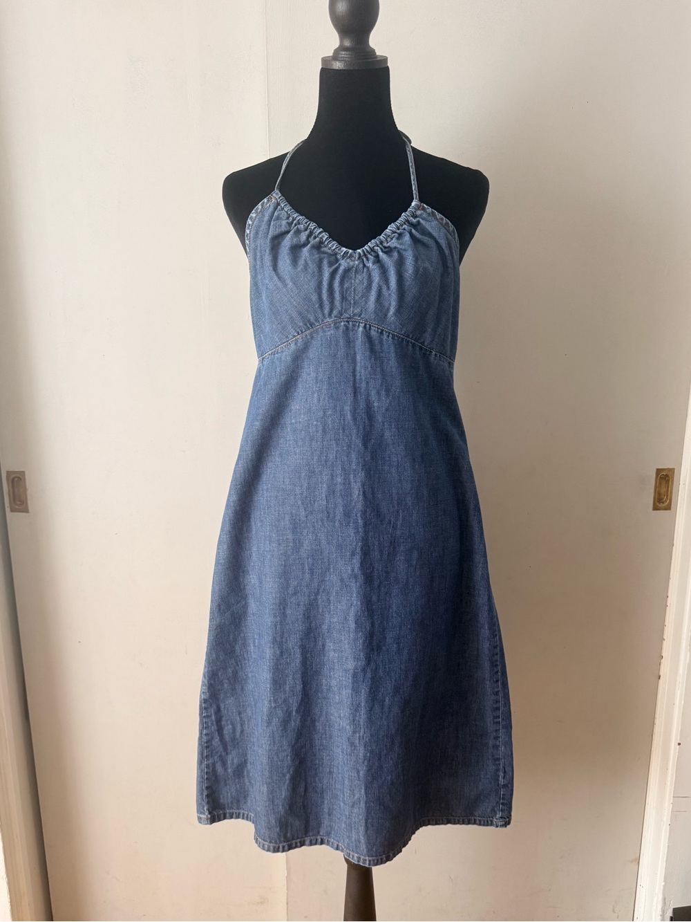GAP Halter Denim Sundress in Blue